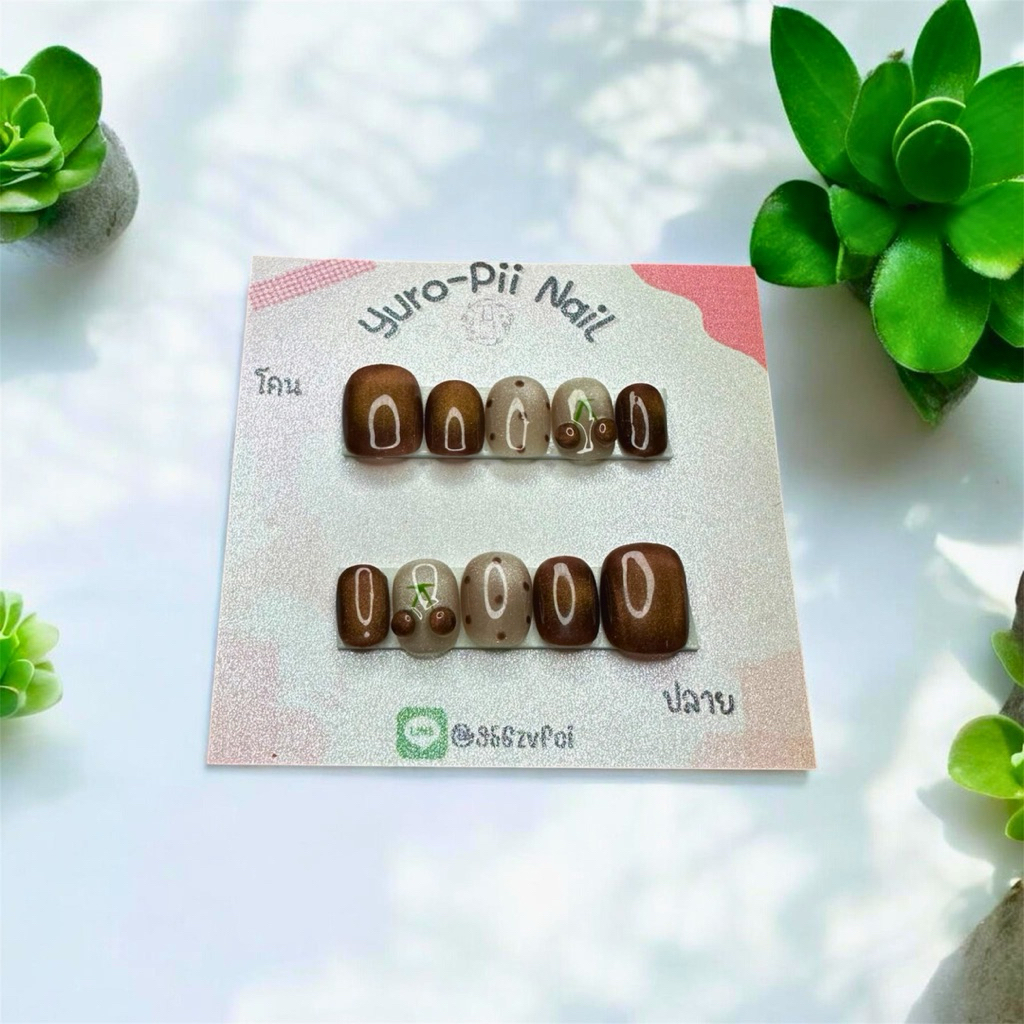 เล็บปลอมเจลสั้น (ไซส์ M) สินค้าพร้อมส่ง ถ่ายงานจริง💅🥰ฟรีกาวชมพู+ตะไบทุกชุด