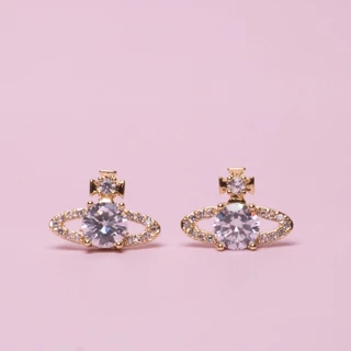 Vipalis ต่างหู Saturn Sparkle CZ Earrings Silver 925
