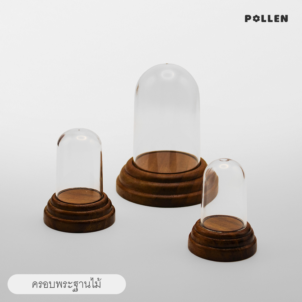 Pollen_collection ครอบพระฐานไม้  รุ่นฐานเขียงไม้สัก ครอบอะคริลิคใส