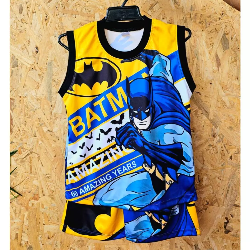 เสื้อผ้าเด็ก ชุดเซต เสื้อผ้าเด็กชาย หญิง แขนกุด (กล้าม) ผ้าลื่นไมโคร