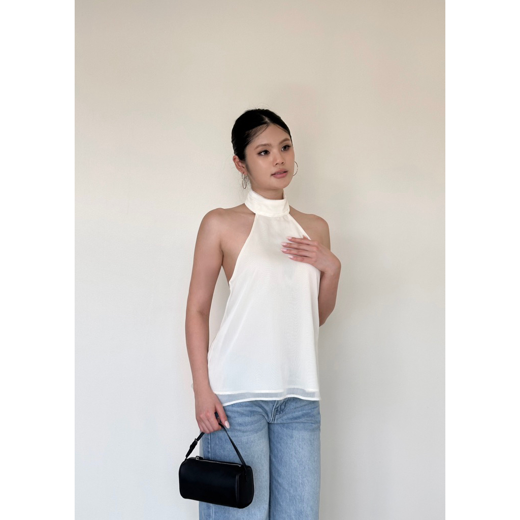 LE DOS - Belle Halter Top เสื้อคล้องคอซีทรู โชว์หลัง