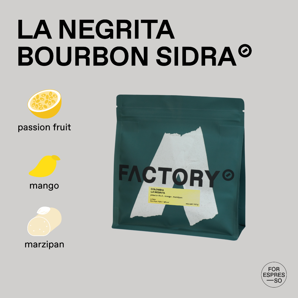 Factory Coffee เมล็ดกาแฟ Colombia - La Negrita (Bourbon Sidra) l Natural Process (บรรจุ100g)
