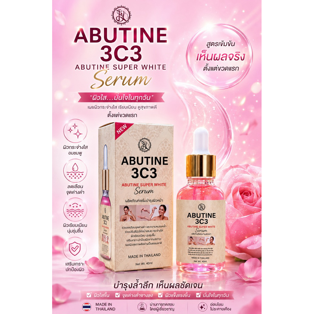 ABUTINE 3C3 ABUTINE SUPER WHITE Serum เซรั่ม อาร์บูติน C3C 40ml.