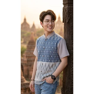 เสื้อพื้นเมืองผู้ชาย คอจีน รุ่น ภัทรศิลป์