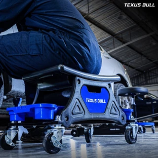 TEXUS BULL เก้าอี้ช่างมีล้อ พร้อมถาดวางเครื่องมือ ล้อ 360° รับน้ำหนัก 150 กก. TX-81150MS