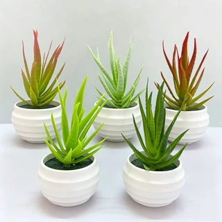 กระถางต้นไม้ประดิษฐ์ สีเขียว แบบเรียบง่าย ในร่มสก์ท็อปชั้นวางหนังสือตกแต่งพืชสีเขียว บ้านตารางตกแต่งสวน