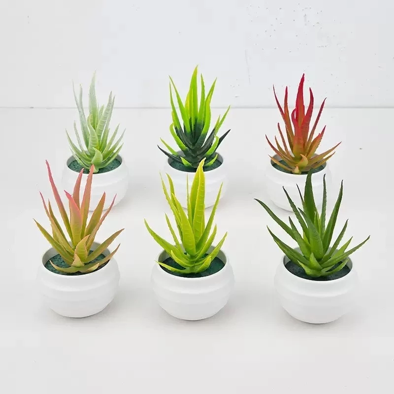 กระถางต้นไม้ประดิษฐ์ สีเขียว ใบสมจริงระดับพรีเมียม แต่งโต๊ะทำงาน/ห้องน้ำ/คอนโด ไม่ต้องรดน้ำ
