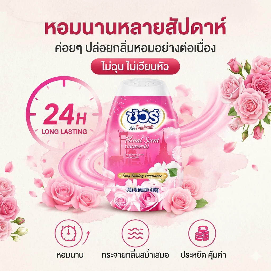 SURE เจลปรับอากาศ ชัวร์ ดอกไม้มิกซ์​ 540g กลิ่นหอมยาวนาน 24ชม. ❄️ สดชื่น-ผ่อนคลาย ของแท้จากธรรมชาติ thumbnail 4