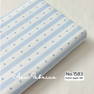 Aom Fabrics🌷ผ้าคอตตอนป๊อปลิน No.1580-1585 น่ารักมาก ผ้านิ่ม หน้ากว้าง 58 นิ้ว ผ้าเมตรนำเข้า พร้อมส่ง