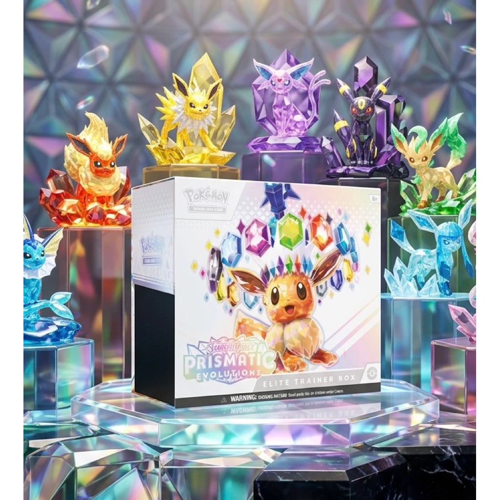 [‼️พร้อมส่งในไทย‼️]Pokémon TCG Prismatic Evolutions ETB Elite Trainer Box ของแท้ 100%
