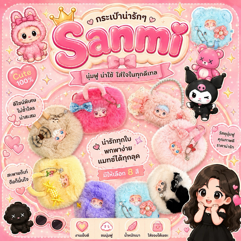 Sanmi กระเป๋า 💓กทมกดด่วน🍭(พร้อมส่ง)