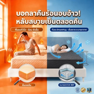 ที่นอนพ็อกเก็ตสปริงสัมผัสเย็น หนา 8 นิ้ว รุ่น Breeze ผสานเทคโนโลยีCool ระบายความร้อนดี นอนเย็นสบาย
