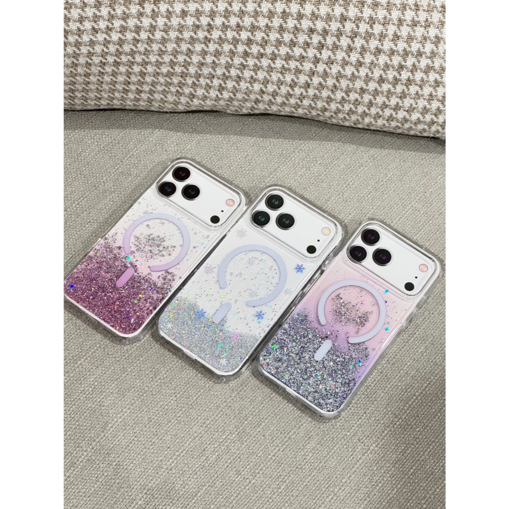 "พร้อมส่ง"เคสกลิตเตอร์กากเพชร(แม่เหล็ก) i17/17Pro/17Promax