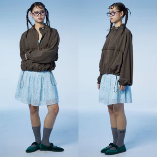 Bemingskirt096(XS-4XL)-Bloomie Skirt - กระโปรงผ้าชีฟองลายดอกเล็กๆเอวดีไซน์เข้ารูปก่อนปล่อยพลิ้ว