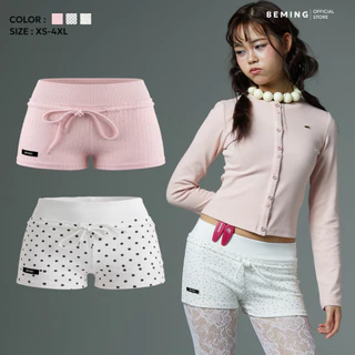Bemingshorts048(XS-4XL)-Ribbie Shorts - กางเกงขาสั้นเอวสูงเอวยางยืดมีเชือกปรับได้ ใส่สบายไม่อึดอัด