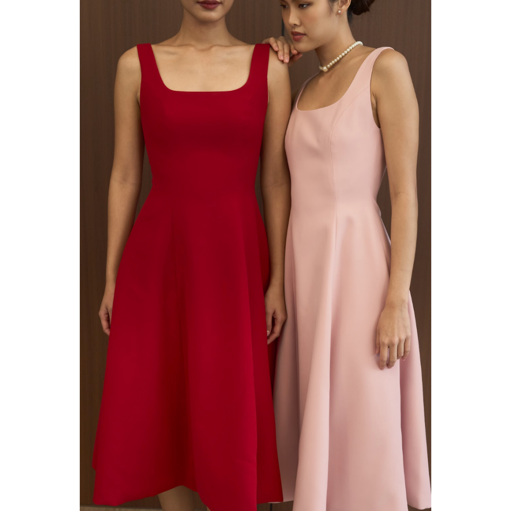 ORCHIDA - Square Neck Dress (Ship Within 2–3 Days)