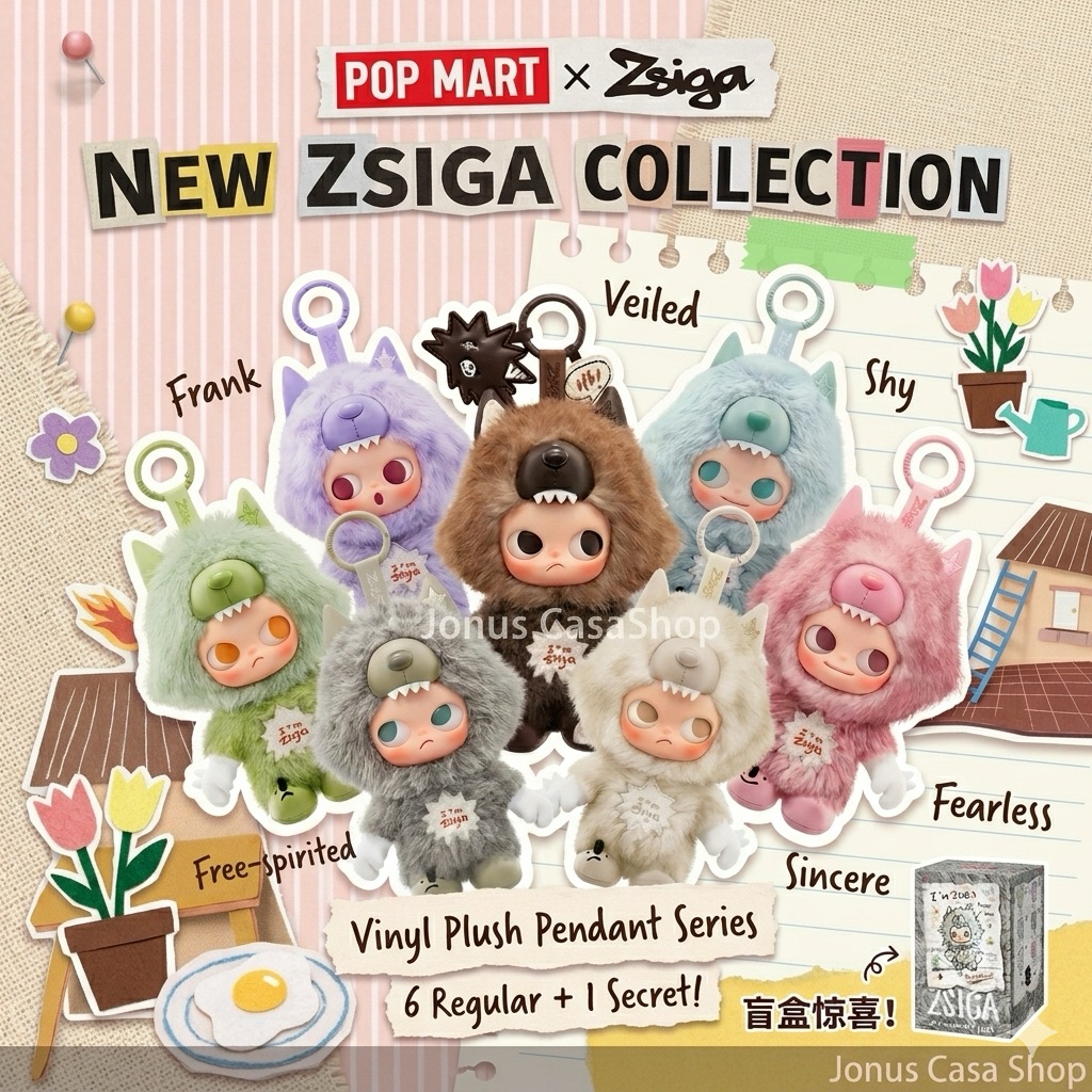 (ใช้Codeลดได้) พร้อมส่งด่วน🔥🚛 พวงกุญแจZsiga คอลใหม่ล่าสุด-ZSIGA I'm Zsiga Series-Vinyl Plush Pendant-แบบสุ่ม/เช็คการ์ด