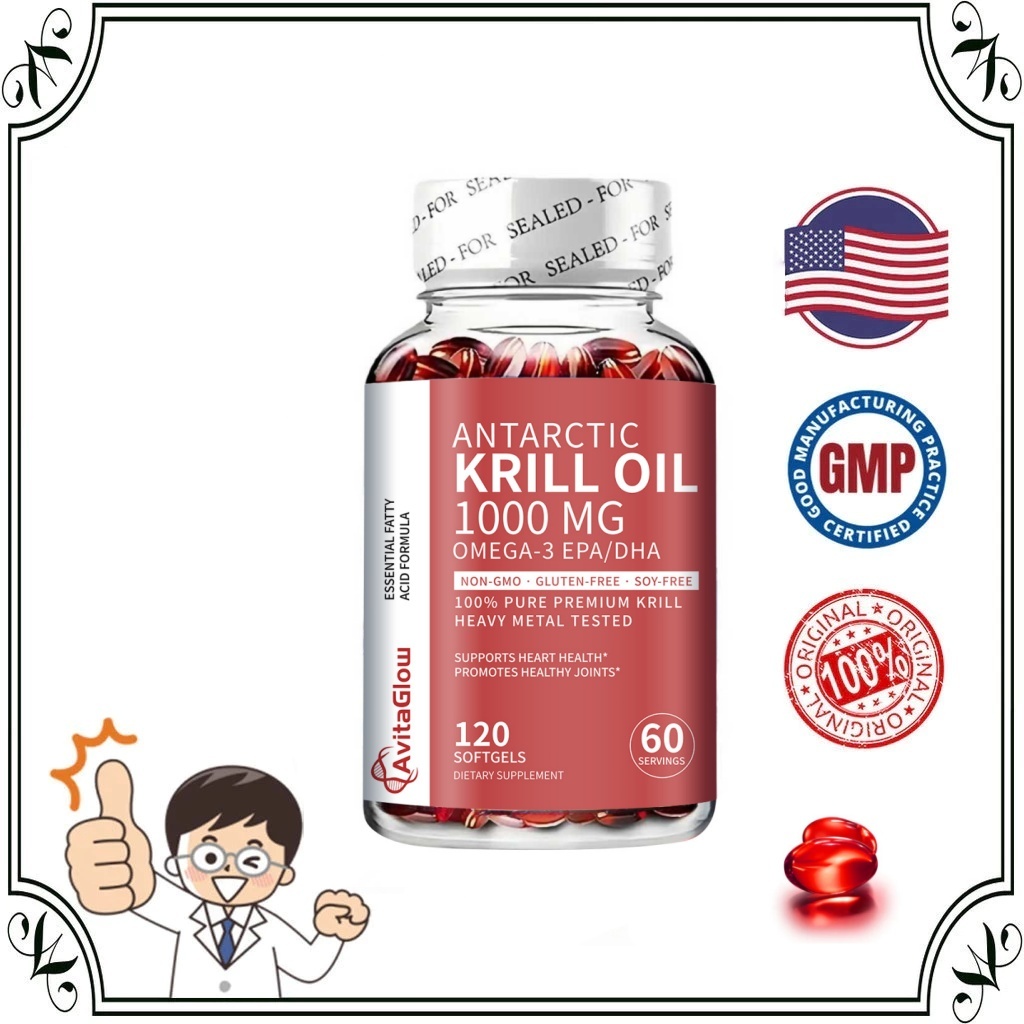 Antarctic Krill Oil - รองรับข้อต่อหัวใจสมองและระบบภูมิคุ้มกัน - มีกรดไขมันโอเมก้า 3 EPA และ DHA