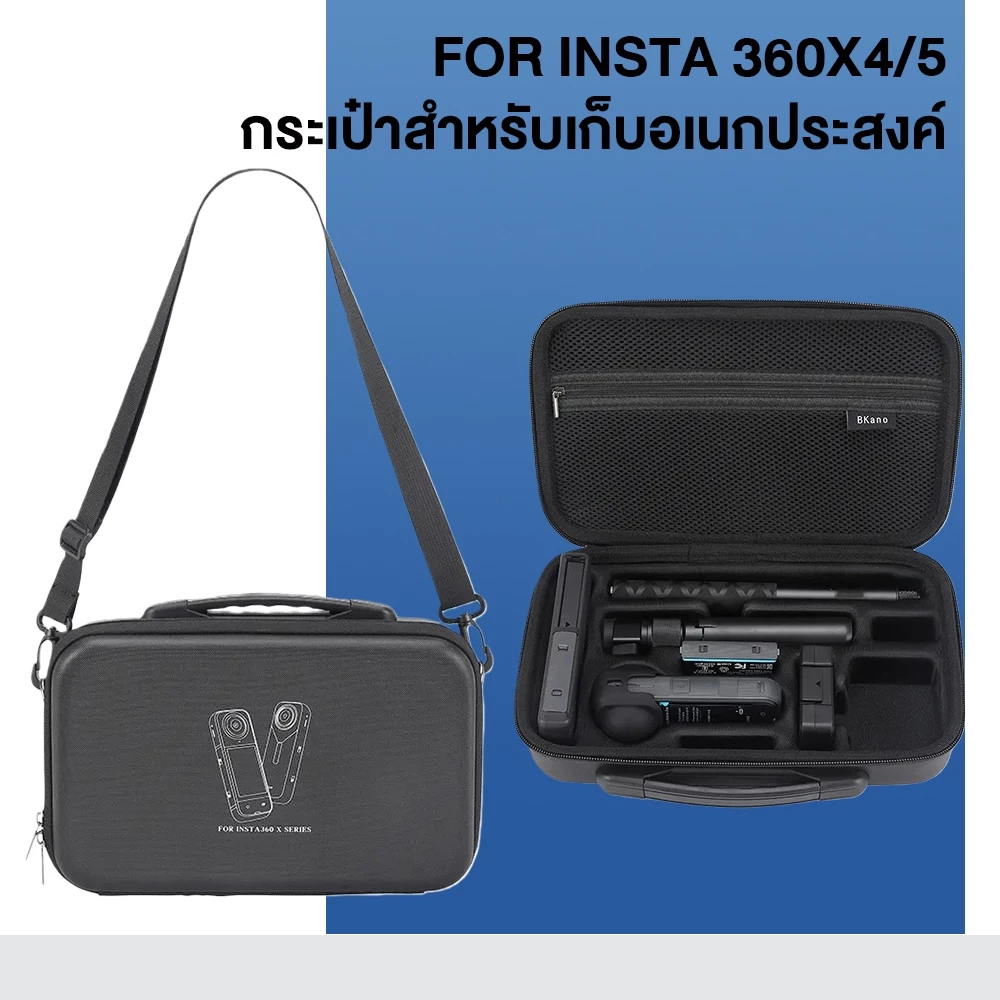 Cam กระเป๋าเก็บกล้อง Camera Insta360 X5 X4 X4AIR ถุงเก็บกันน้ำกันกระแทก สำหรับอุปกรณ์กล้องและอุปกรณ์เสร thumbnail 3