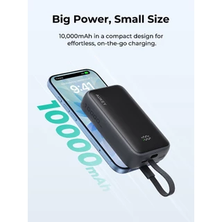 [CCC] AUKEY PB-Y61 พาวเวอร์แบงค์ Spark Sling Neo 10000mAh 30W Power Bank with Built-in USB-C Cable