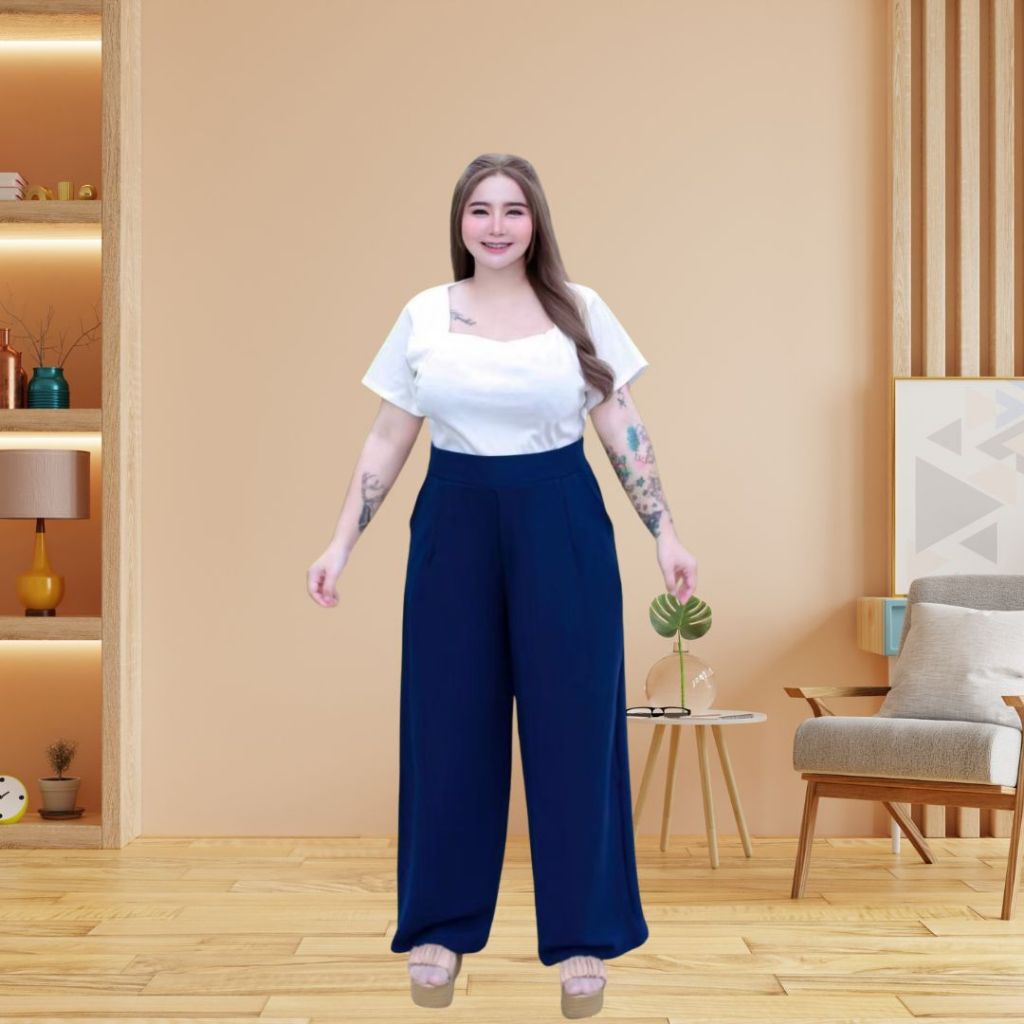 A7 กางเกงขายาวใส่ทำงาน (หน้าเรียบ-หลังเรียบ) ผ้าวูลเวฟ นิ่มไม่ร้อน ยืดได้ S/M/L สาวอวบใส่ได้