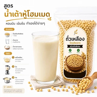 ถั่วเหลือง Soybeans ชนิดคัดพิเศษ เม็ดอวบสวย | Natural & Protein | ทำน้ำเต้าหู้โฮมเมด/เต้าหู้ขาว/นมถั่วเหลือง/เทมเป้