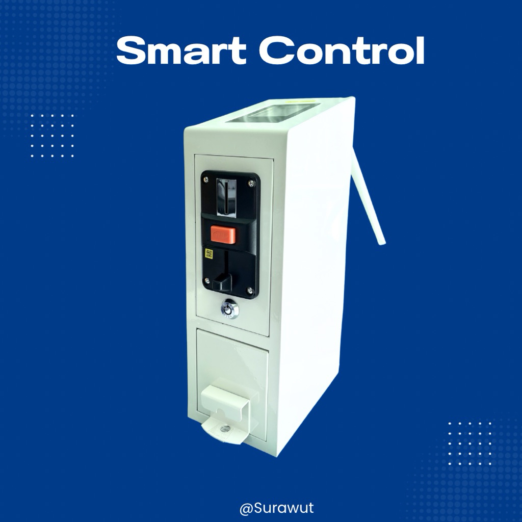 กล่องหยอดเหรียญเครื่องซักผ้า Smart Control ชำระเงินด้วยเหรียญและ QR CODE กล่องหยอดเหรียญ Smart Control
