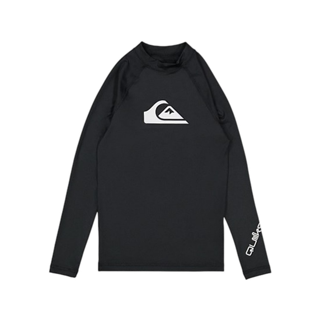 Quiksilver เสื้อรัชการ์ดสำหรับเด็กผู้ชาย Boys 8-16  All Time Long Sleeve Youth-Black 254 UQBWR03072-KVJ0