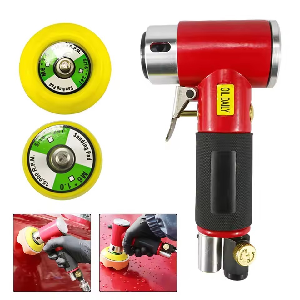 เครื่องมือขัด Air Angle Sander 90 Pneumatic ขนาดเล็ก แผ่นขัด 2 นิ้ว 3 นิ้ว เครื่องเจียรขัดเครื่องขัดกระดาษทรายลม