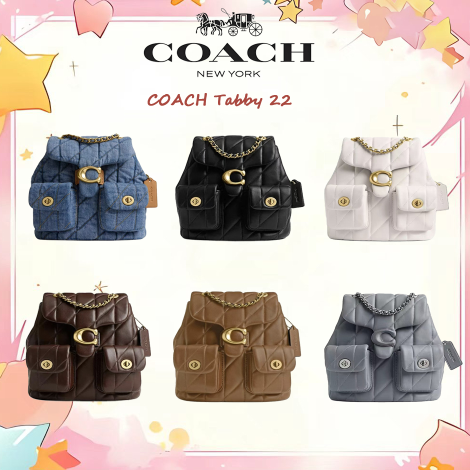 COACH Tabby 22 กระเป๋าเป้หนังแท้ ดีไซน์ทันสมัย ขนาดกะทัดรัด พกพาสะดวก