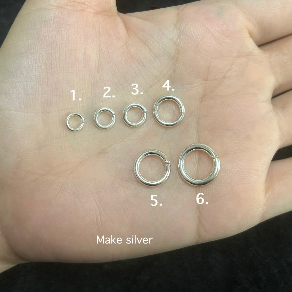 ห่วงกลมเงินแท้92.5% (แบบเปิด)  พร้อมใบรับประกันเงินแท้92.5% :MaKe Silver