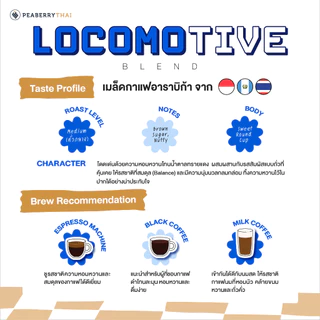 Pacamara Locomotive Blend 250g เมล็ดกาแฟไทย+ต่างประเทศ อาราบิก้า 100% คั่วกลาง ขนาดบรรจุ 250 กรัม