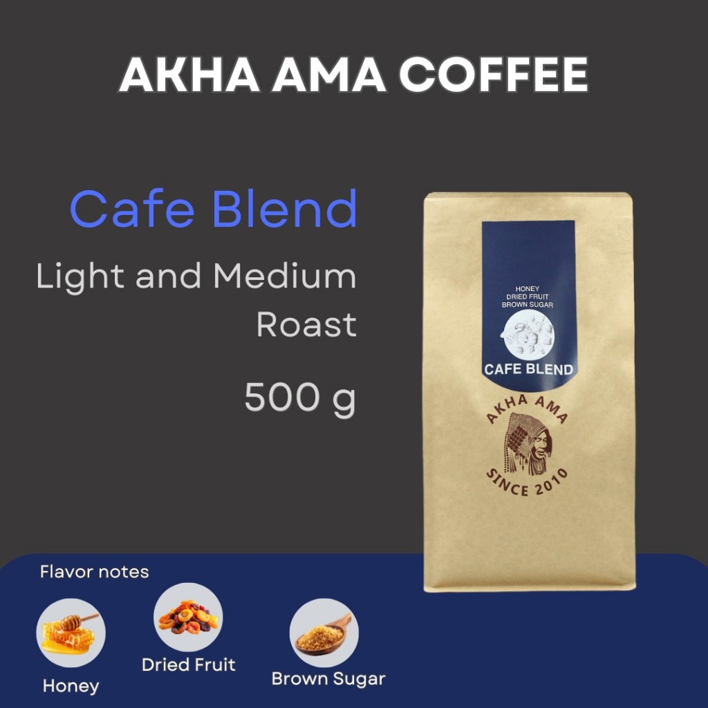 AKHA AMA COFFEE กาแฟ อาข่า อ่ามา : CAFE BLEND เมล็ดกาแฟคั่ว อาข่า อาม่า (คั่วกลางผสมคั่วอ่อน/Blend 500g)