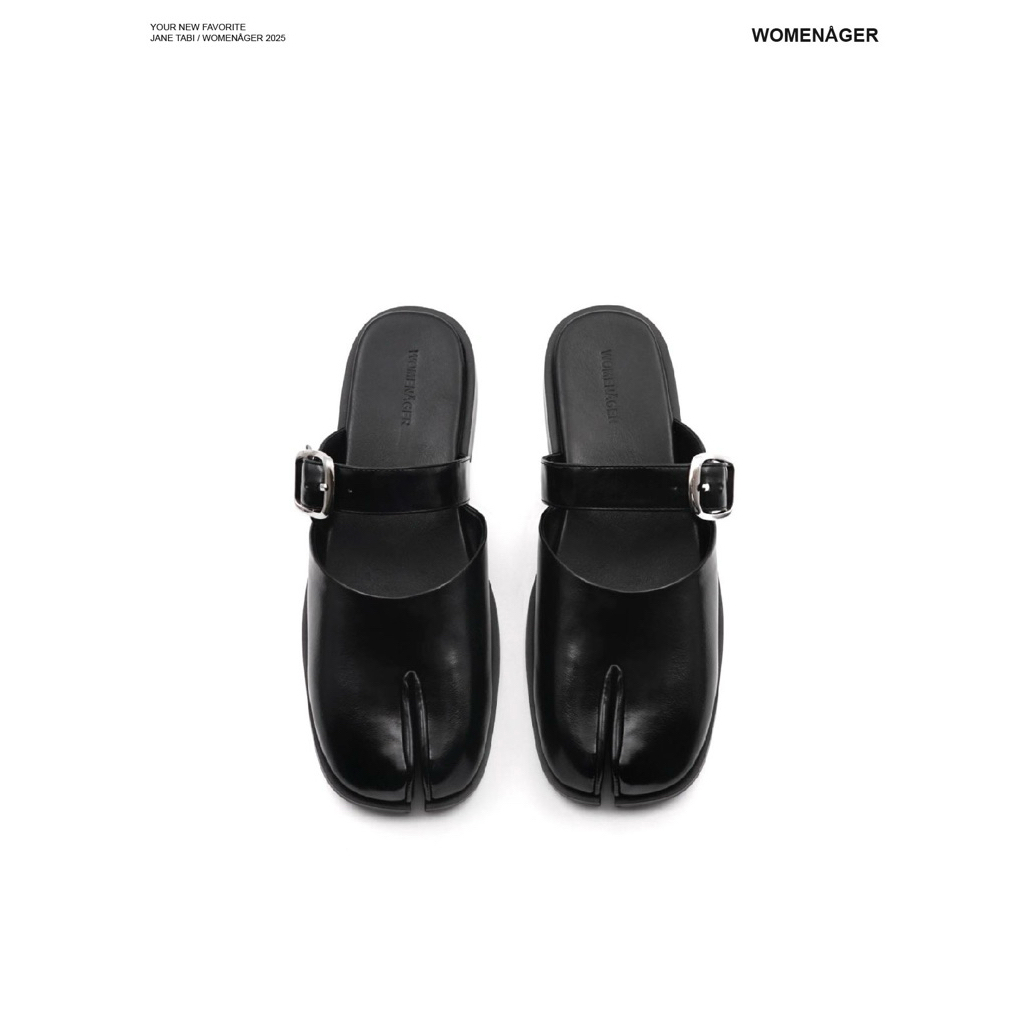 WOMENAGER - Jane Tabi สี Black รองเท้าแตะคัทชูเปิดส้น สวมใส่ง่าย