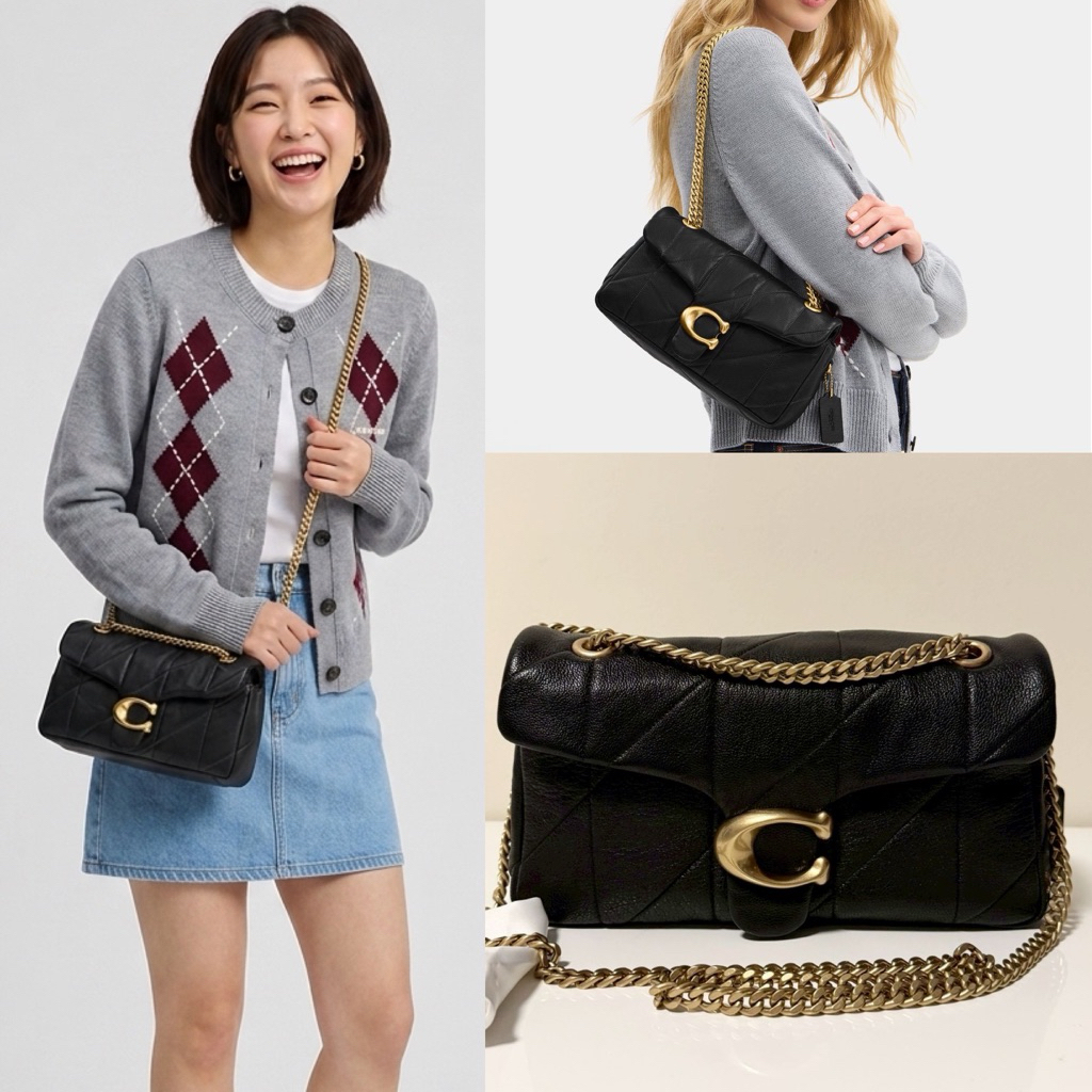 ✅ 🎀(สด-ผ่อน) CCW83 10 นิ้ว TORRY SOFT TABBY SHOULDER BAG 26 WITH QUILTING