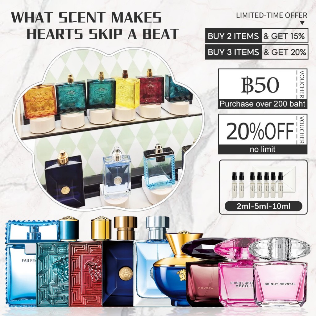 🔥น้ำหอมขายดี พร้อมส่ง Bright Crystal & Eros for men & Eros Flame EDT/EDP 2ml/5ml/10ml น้ำหอมผู้ชาย น้ําหอมผู้หญิง