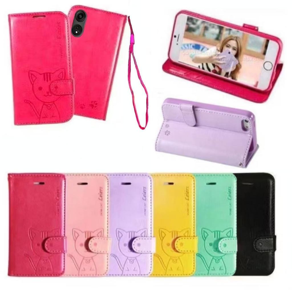 เคสฝาพับ ล็อค ตั้งได้ สำหรับ OPPO A60 A59 A79 A78 A58 4G 5G A17 A17K A96 4G 5G A76 A16K พร้อมมช่องใส่ บัตรแถมสาย Domicat