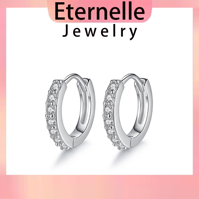 Eternelle ต่างหูเพชร  ต่างหู  ต่างหูเงิน 92.5%  พร้อมกล่องเครื่องประดับ เขียนการ์ดได้