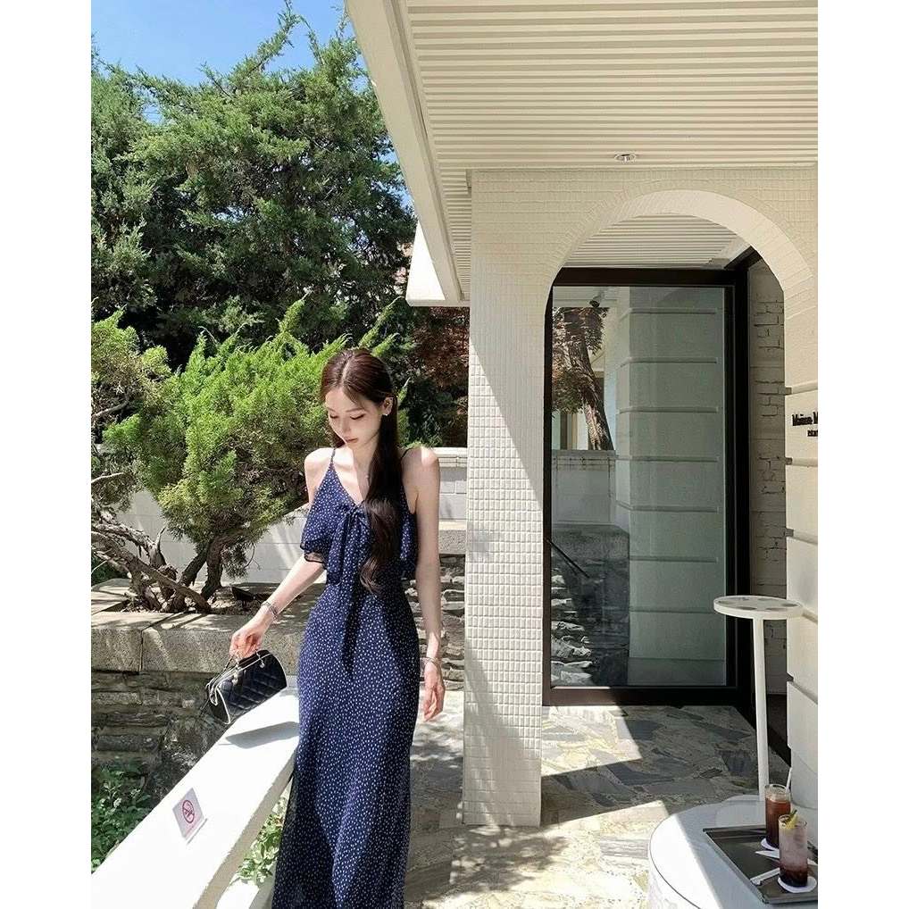 Mogwany พร้อมส่ง  / Patra Dress เดรสยาว สายเดี่ยว ทรงสวย คอระบาย สวยมาก เก็บโค้ดหน้ากิจกรรม