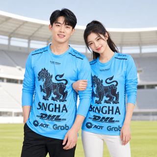 เสื้อกีฬา คอกลม แขนยาว พิมพ์ลายกราฟิก ลายสิงห์ไทย ผ้าไมโคร เนื้อผ้านิ่ม ยืดหยุ่น ใส่ได้ทั้งชายและหญิง t251#