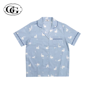 G&G ชุดนอน เสื้อแขนสั้นคอปก กางเกงขายาว ผ้าคอตตอน Alpaca Collection EN4C019