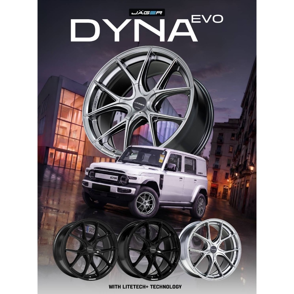 ล้อเลนโซ่ Lenso รุ่น Jager Dyna EVO Litetech+ ขอบ 18 กว้าง 8.5 นิ้ว ออฟ+35 มี 4 สี ราคาต่อวง