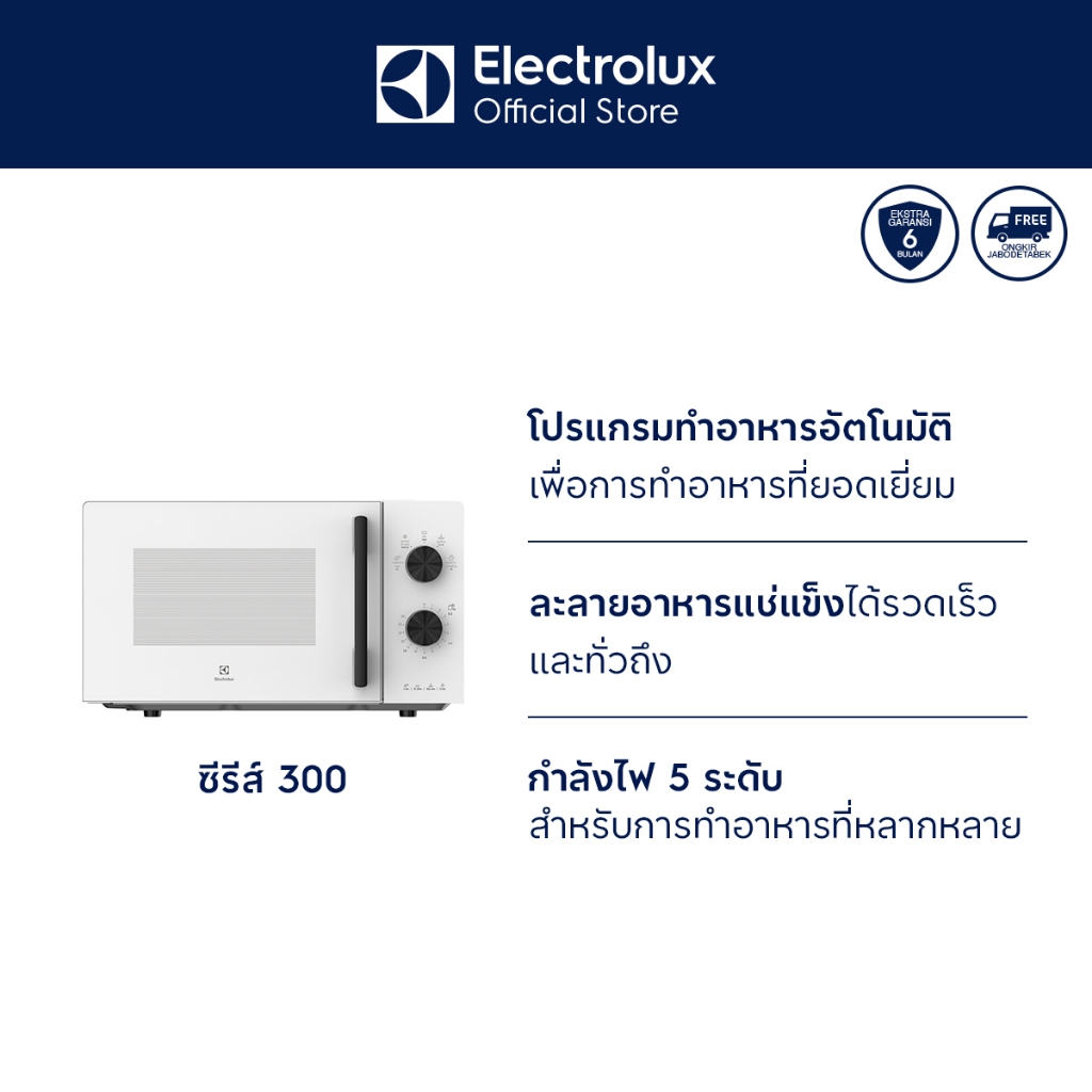 Electrolux เตาอบไมโครเวฟ ความจุ 20 ลิตร รุ่น EMM20K26W