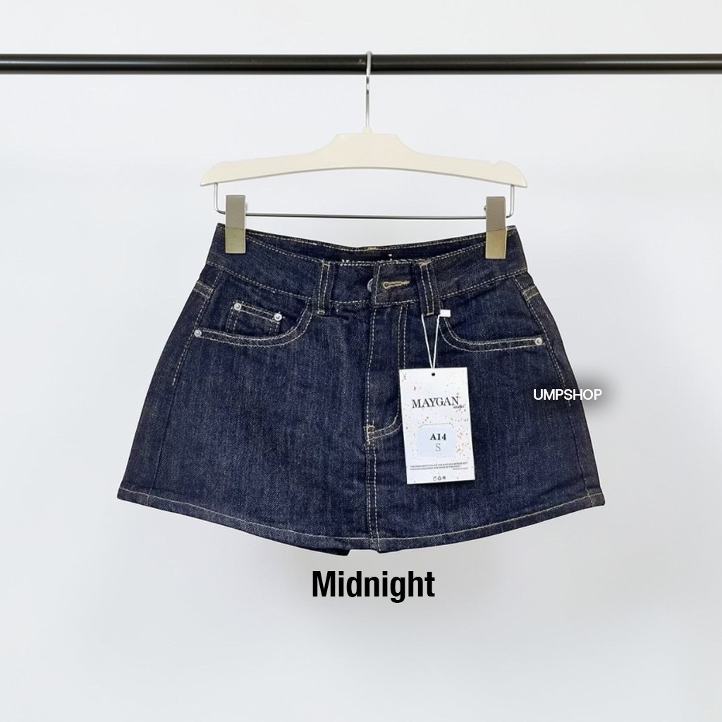 MAYGAN กางเกงกระโปรงยีนส์ Denim Skort ทรงสวยมาก เนื้อผ้าไม่ยืด