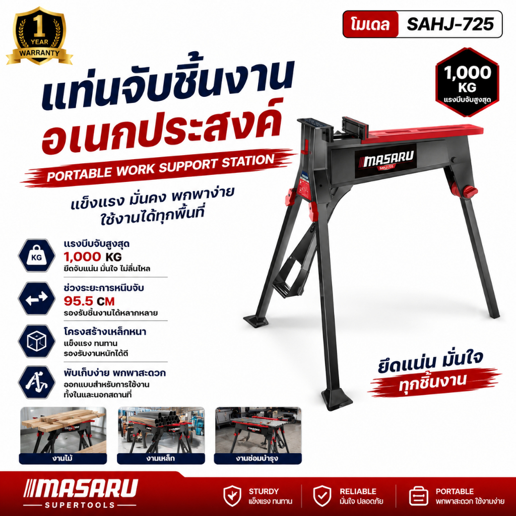 แท่นจับชิ้นงาน MASARU SAHJ-725 แรงบีบ 1000KG ที่จับชิ้นงาน รูปที่ 2