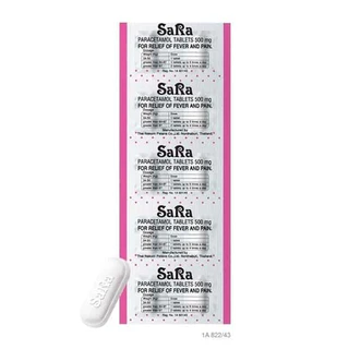 ส่งไว✨✅ ซาร่า พาราเซตามอล ยาเม็ดบรรเทาปวด ลดไข้ SARA Paracetamol 500MG เม็ดรี เม็ดกลม10 เม็ด/แผง 500 มก.
