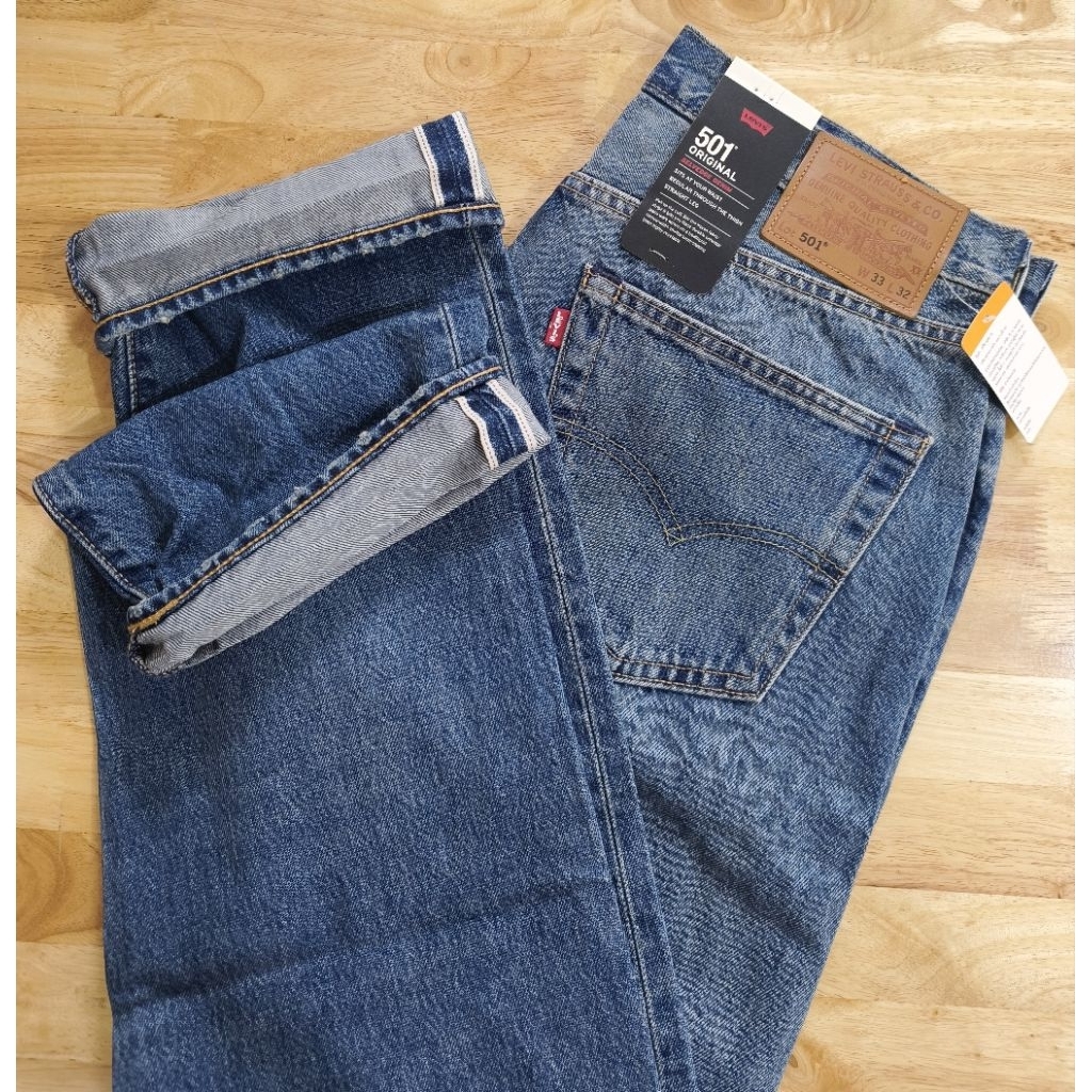 ยีนส์ Levi's 501® Original selvedge Premium Denim Big E (ริมแดง) Made in Vietnam ผ้าไม่ยืด ราคา 5,19