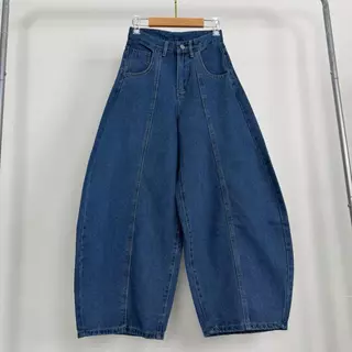 JINJEANS-(XS-9XL) รวมสีรุ่นมินิบอลลูนกางเกงยีนส์ทรงหลวม ขากว้างมาก ขาใหญ่สะโพกใหญ่ ใส่สบาย baggy barrel บอลลูน