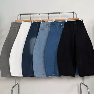 JINJEANS-(XS-9XL) รวมสีรุ่นมินิบอลลูนกางเกงยีนส์ทรงหลวม ขากว้างมาก ขาใหญ่สะโพกใหญ่ ใส่สบาย baggy barrel บอลลูน