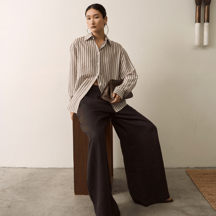 [ NEW IN ] SAC.BKK กางเกงขายาวทรงตรง ผ้าลินิน 100% Linen - Linen Straight Trousers